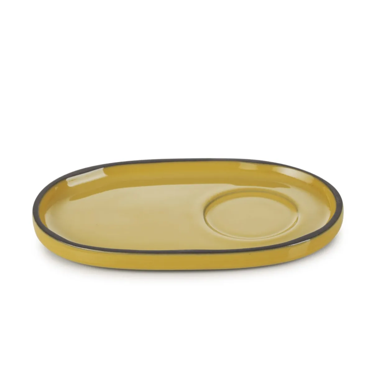 Sous-tasse à expresso ovale jaune porcelaine culinaire 13,5 cm Caractère - REVOL Sale