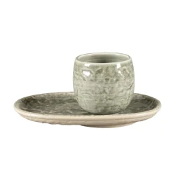 Sous-tasse à expresso ovale Sage porcelaine vitrifiée 15 cm Krush - RAK Sale