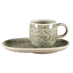 Sous-tasse à expresso ovale Sage porcelaine vitrifiée 15 cm Krush - RAK Sale