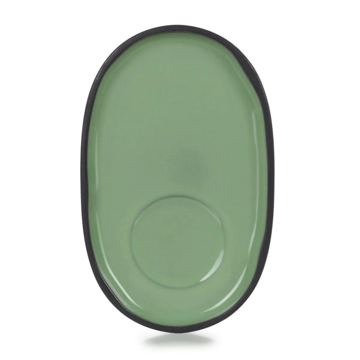Sous-tasse à expresso ovale vert porcelaine culinaire 13,5 cm Caractère - REVOL Sale