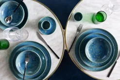 Sous tasse expresso rond bleu grès émaillé Ø 12 cm Magic - ACCOLADE Hot