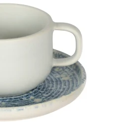 Sous tasse expresso rond bleu grès émaillé Ø 12 cm Ice - ACCOLADE Clearance