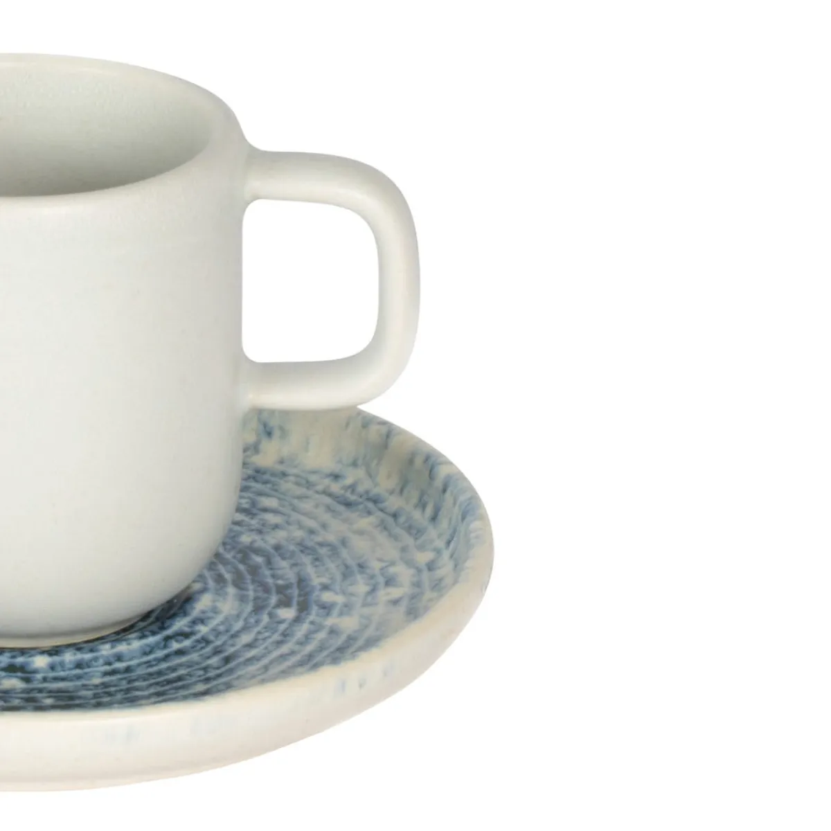 Sous tasse expresso rond bleu grès émaillé Ø 12 cm Ice - ACCOLADE Clearance