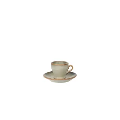 PRO.MUNDI Sous tasse à expresso rond gris bleu porcelaine Ø 12 cm Serena Clearance