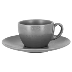 RAK Sous-tasse à expresso rond gris porcelaine vitrifiée Ø 12,5 cm Shale Hot