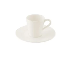 Sous-tasse à expresso rond ivoire porcelaine vitrifiée Banquet - RAK Sale