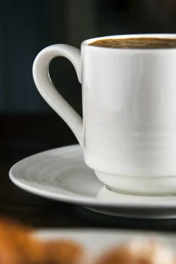 Sous-tasse à expresso rond ivoire porcelaine vitrifiée Ø 13 cm Rondo - RAK Best