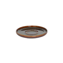 Sous tasse expresso rond Marron Bleu grès émaillé Ø 12 cm Amber - ACCOLADE New