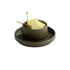 Sous-tasse expresso rond marron porcelaine Ø 12,5 cm The Grid - APS Best