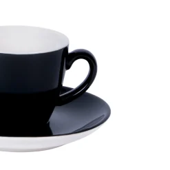 Sous-tasse à expresso rond noir porcelaine Ø 12 cm Emotions - PRO.MUNDI Outlet