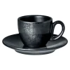 Sous-tasse à expresso rond noir porcelaine vitrifiée Ø 12,5 cm Karbon - RAK Clearance