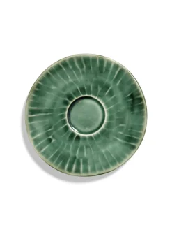 Sous tasse à expresso rond vert grès émaillé 12,5 cm Ø 12,5 cm Verde Lanza - SERAX Online