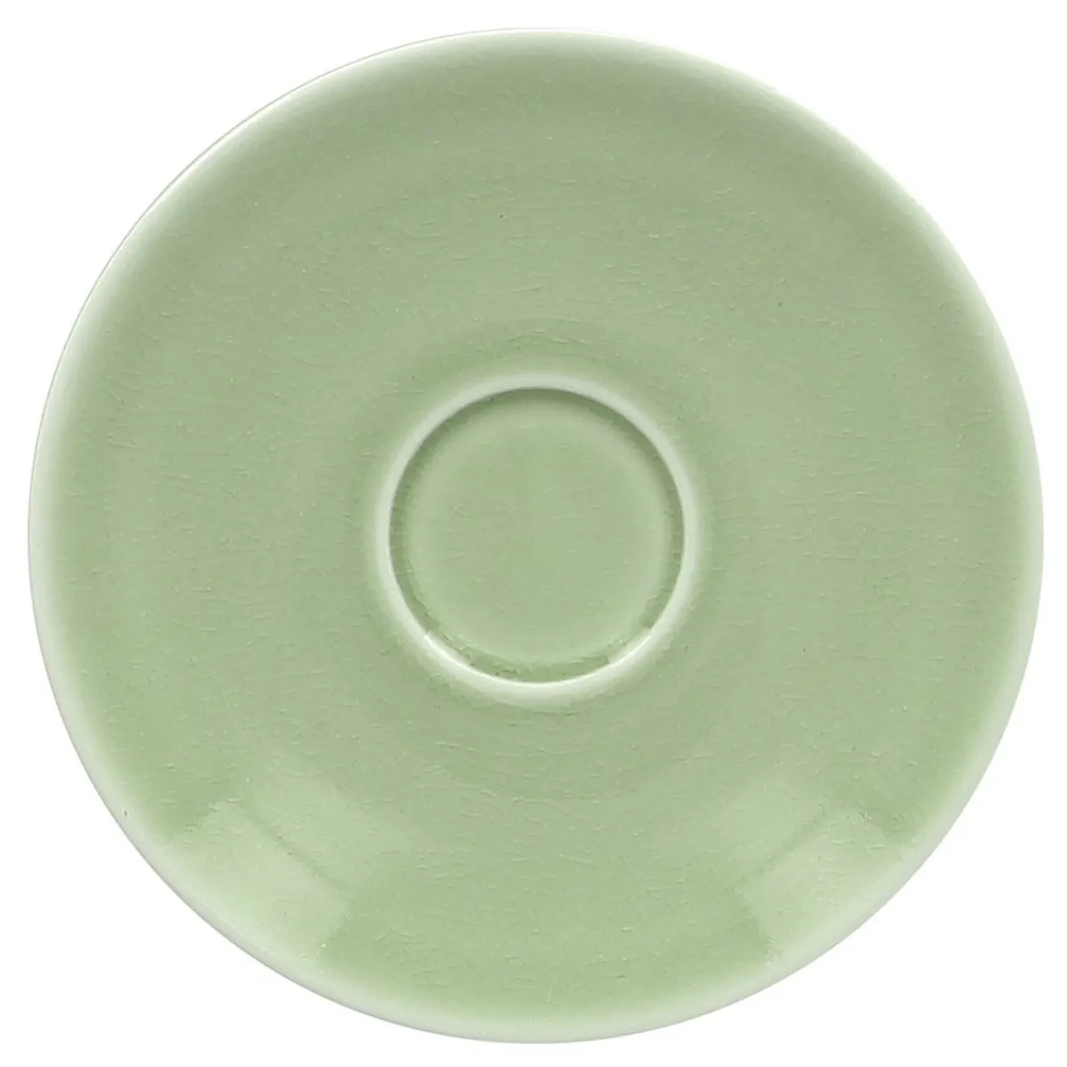 Sous-tasse à expresso rond vert porcelaine vitrifiée Ø 12,5 cm Vintage - RAK New