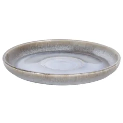 PRO.MUNDI Sous tasse mixte rond bleu glacier grès émaillé Ø 14 cm Snow