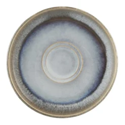PRO.MUNDI Sous tasse mixte rond bleu glacier grès émaillé Ø 14 cm Snow
