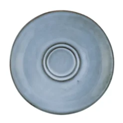 Sous tasse rond bleu grès émaillé Ø 14 cm Sky - PRO.MUNDI Clearance