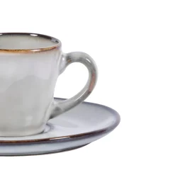 Sous tasse rond gris grès émaillé Ø 14 cm Sky - PRO.MUNDI Sale