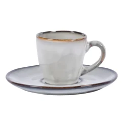 Sous tasse rond gris grès émaillé Ø 14 cm Sky - PRO.MUNDI Sale