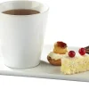 Sous-tasse à thé / déjeuner gourmand rectangulaire blanc porcelaine 21 cm Edina - PRO.MUNDI Online