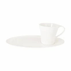Sous-tasse à thé / déjeuner gourmand rond ivoire porcelaine vitrifiée 29 cm Giro - RAK Hot