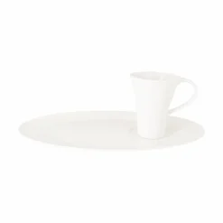 Sous-tasse à thé / déjeuner gourmand rond ivoire porcelaine vitrifiée 29 cm Giro - RAK Hot