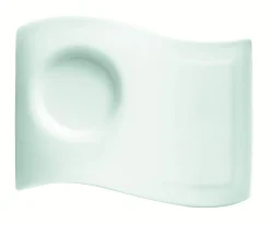 VILLEROY & BOCH Sous-tasse à thé/déjeuner rectangulaire ivoire porcelaine 20 cm New Wave
