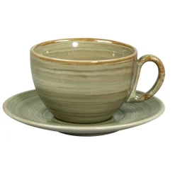 Sous tasse à thé déjeuner rond Emerald porcelaine vitrifiée Ø 15,5 cm stone Spot - RAK Outlet