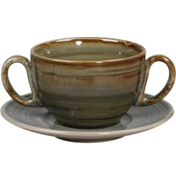 Sous tasse à thé déjeuner rond Peridot porcelaine vitrifiée Ø 15,5 cm stone Spot - RAK Outlet