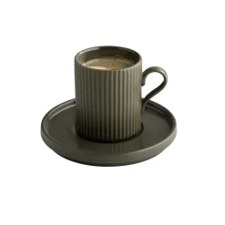 APS Sous-tasse thé ou mug rond marron porcelaine Ø 16 cm The Grid Outlet