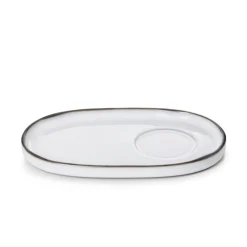 REVOL Sous tasse à thé ovale blanc porcelaine culinaire 18 cm  Caractère Hot