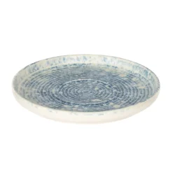 Sous tasse à thé rond bleu grès émaillé Ø 14 cm Ice - ACCOLADE Discount