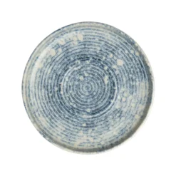 Sous tasse à thé rond bleu grès émaillé Ø 14 cm Ice - ACCOLADE Discount