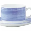 ARCOROC Sous-tasse à thé rond bleu verre opal Ø 14 cm Brush Online