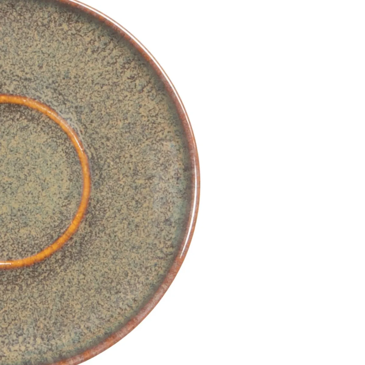 ACCOLADE Sous tasse à thé rond Marron Bleu grès émaillé Ø 14 cm Amber Best