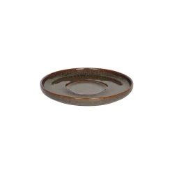 ACCOLADE Sous tasse à thé rond Marron Bleu grès émaillé Ø 14 cm Amber Best