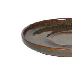 ACCOLADE Sous tasse à thé rond Marron Bleu grès émaillé Ø 14 cm Amber Best