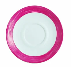 Sous-tasse à thé rond rouge verre opal Ø 14 cm Brush - ARCOROC Sale