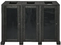 Station de tri sélectif extérieure 3 flux aluminium 240 L carbone - PROBBAX Best