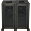 PROBBAX Station de tri sélectif extérieure 2 flux aluminium 160 L carbone Hot
