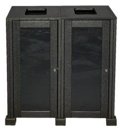 PROBBAX Station de tri sélectif extérieure 2 flux aluminium 160 L carbone Hot