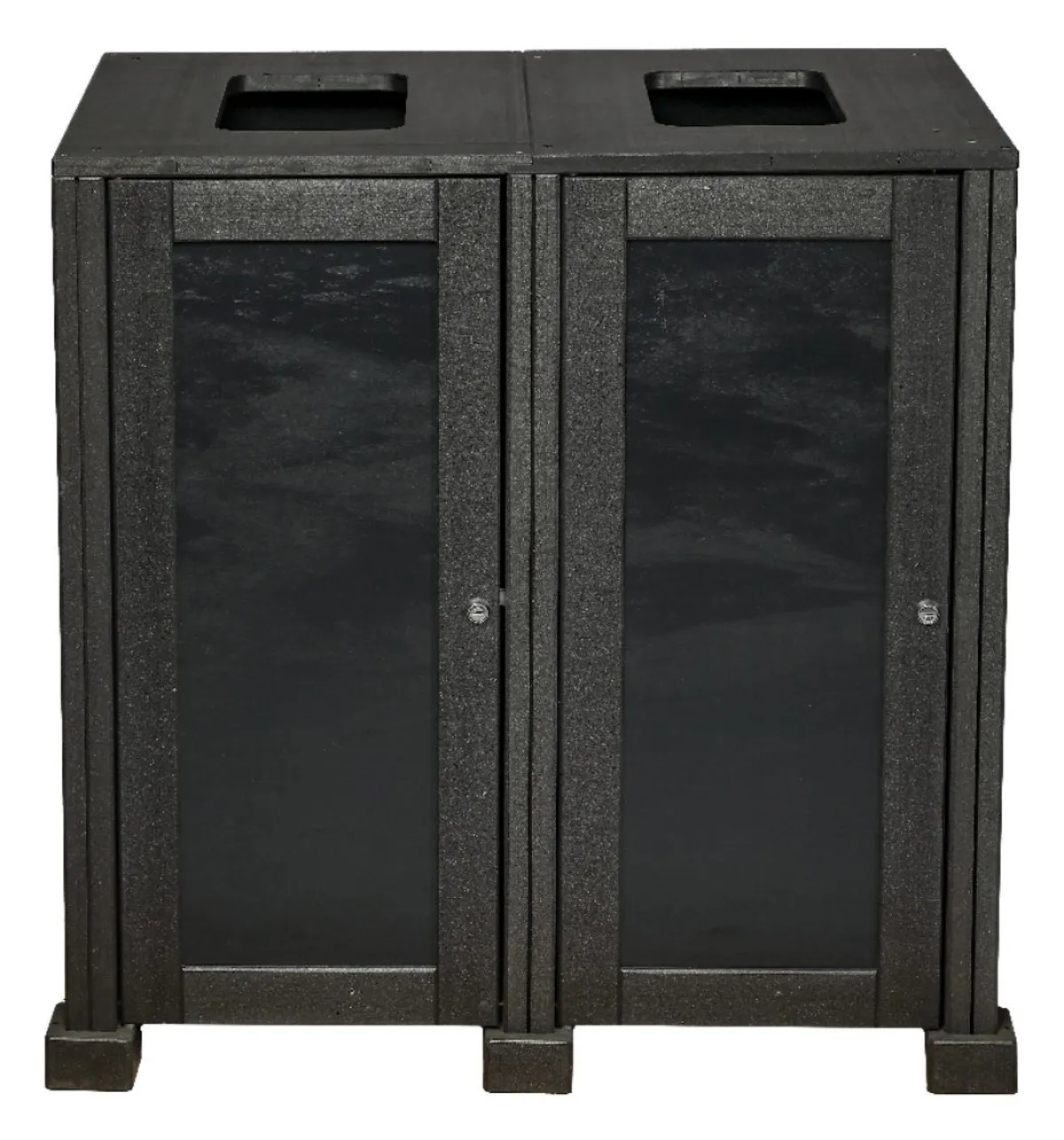 PROBBAX Station de tri sélectif extérieure 2 flux aluminium 160 L carbone Hot