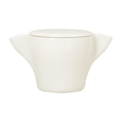 RAK Sucrier avec couvercle ivoire porcelaine vitrifiée 25 cl Ø 9 cm Swirls Outlet