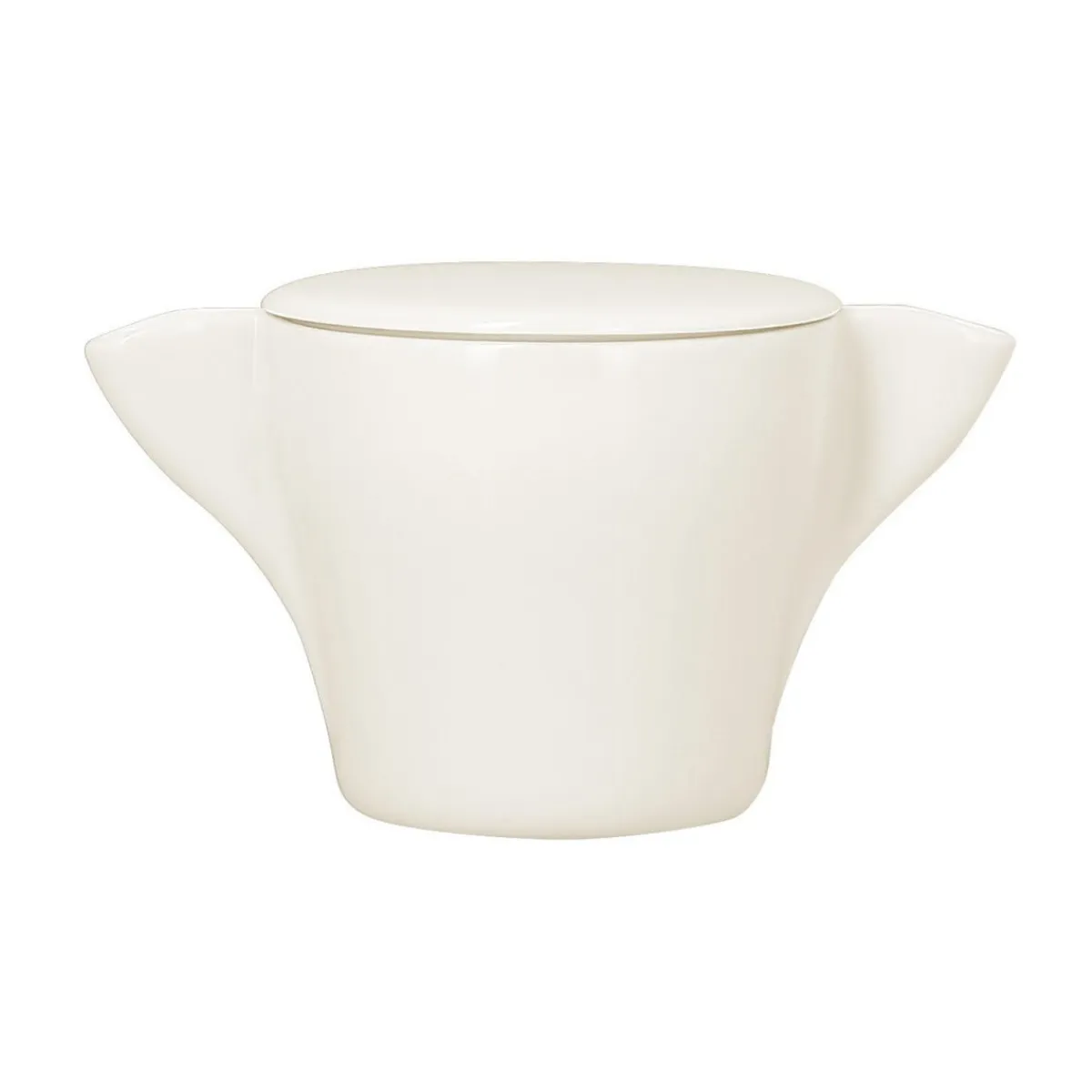 RAK Sucrier avec couvercle ivoire porcelaine vitrifiée 25 cl Ø 9 cm Swirls Outlet