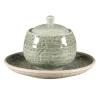 RAK Sucrier avec couvercle rond Sage porcelaine vitrifiée 25 cl Ø 8,8 cm Krush Discount