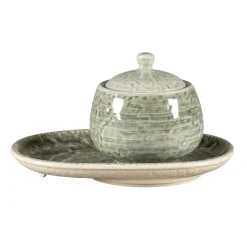 RAK Sucrier avec couvercle rond Sage porcelaine vitrifiée 25 cl Ø 8,8 cm Krush Discount