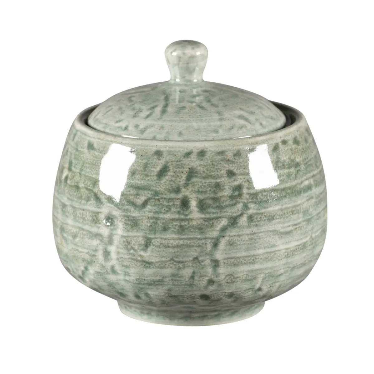 RAK Sucrier avec couvercle rond Sage porcelaine vitrifiée 25 cl Ø 8,8 cm Krush Discount