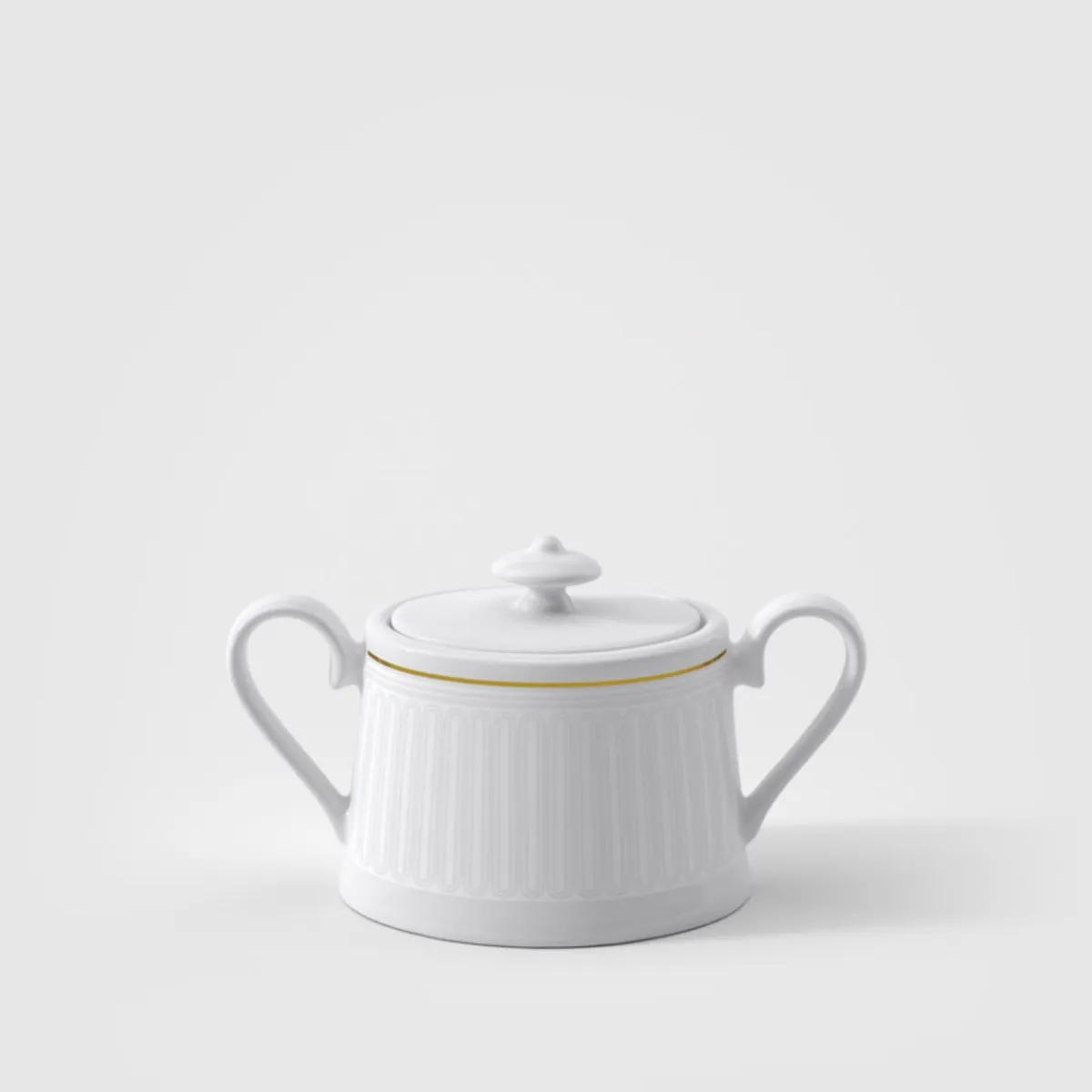 VILLEROY & BOCH Sucrier avec couverle blanc porcelaine bone china 18 cl 14 cm Chateau Septfontaines Outlet
