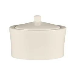 Sucrier & couvercle rond blanc porcelaine bone china 28 cl Ø 10 cm Fedra - RAK Best