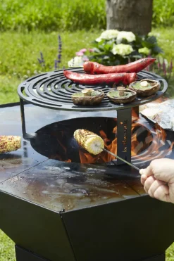 Support et grille surélévée pour brasero acier Ø 42,3 cm Nestor - BARBECOOK Best