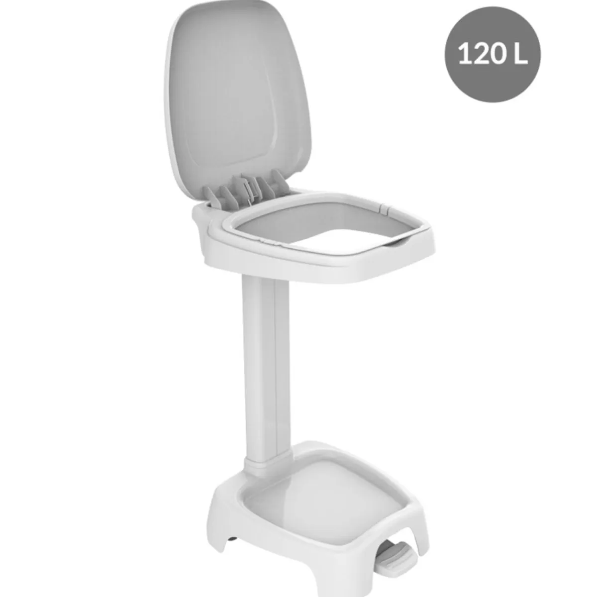 Support sac poubelle plastique 120 L blanc - GILAC Clearance